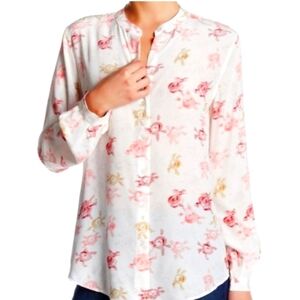 Equipment Femme Floral Silk Button Up Blouse Size Medium